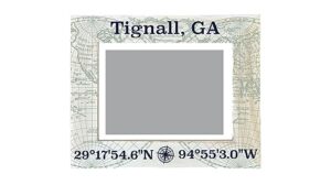 r and r imports tignall georgia souvenir wooden photo frame compass coordinates design matted to 4 x 6