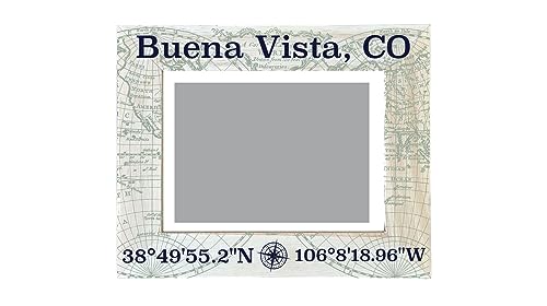 R and R Imports Buena Vista Colorado Souvenir Wooden Photo Frame Compass Coordinates Design Matted to 4 x 6