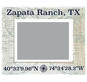 R and R Imports Zapata Ranch Texas Souvenir Wooden Photo Frame Compass Coordinates Design Matted to 4 x 6