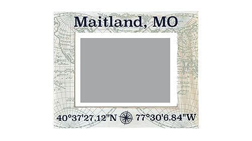 R and R Imports Maitland Missouri Souvenir Wooden Photo Frame Compass Coordinates Design Matted to 4 x 6