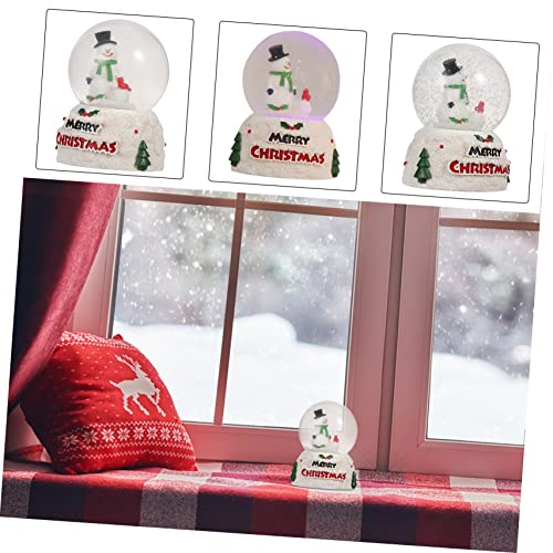 BESTOYARD 1pc Crystal Ball Music Decor Prom Gifts LED Snow Globes Light up Xmas Globe Christmas Light Xmas Ball Tabletop Adornment Glowing Glass Balls Winter Decorate LED 3D