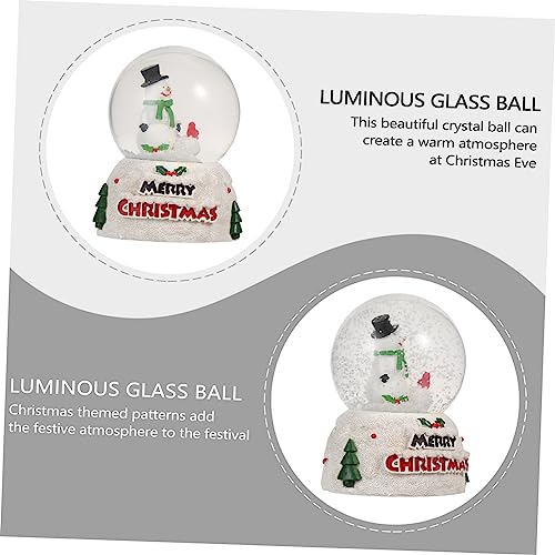 BESTOYARD 1pc Crystal Ball Music Decor Prom Gifts LED Snow Globes Light up Xmas Globe Christmas Light Xmas Ball Tabletop Adornment Glowing Glass Balls Winter Decorate LED 3D