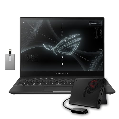 ASUS ROG Flow X13 Gaming Laptop, 13.4" WUXGA Touchscreen, AMD R9 6900HS, 16GB RAM, 1TB SSD, NVIDIA RTX 3050 & XG Mobile Dock GC32L AMD RX 6850M XT, Backlit KB, Fingerprint Reader, Win 11 Pro, Black