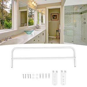 Double Rod Towel Rack,Otufan12.5x40cm/4.9x15.7 Space Aluminum Double Rod Perforated Bathroom Accessories Towel Rack Towel Hook Bathroom Accessories for Family Bathroom Hotel Toilet