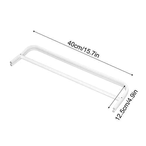 Double Rod Towel Rack,Otufan12.5x40cm/4.9x15.7 Space Aluminum Double Rod Perforated Bathroom Accessories Towel Rack Towel Hook Bathroom Accessories for Family Bathroom Hotel Toilet