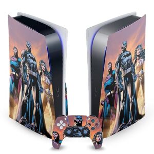 head case designs officially licensed justice league dc comics icons trinity comic book covers vinyl faceplate sticker gaming skin decal cover compatible with ps5 disc console & dualsense