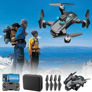 1080p hd wifi fpv drone, dual hd camera, gesture control, route flying, live video, circle fly, multifunction smart drone for beginners&professionals