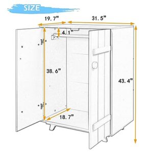 STELSIPLIY Bedroom Armoires with Hanging Rod,Kids Modern 2 Door Wardrobe Cabinet with Legs,43" Wood Storage Clothes Organizer for Boys Girls Kids' Room, (31.5”L x 19.7”W x 43”H) (Gray)