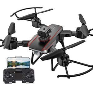 mini drone with 4k hd fpv camera remote control toys gifts for boys girls with altitude hold headless mode start speed adjustment(black)
