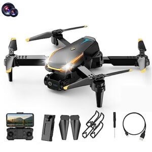 drone with dual camera for adults, fpv hd 1080p video aircraft for beginner, foldable hobby rc quadcopter, toys gifts with for boys girls with altitude hold headless mode start speed adjustment