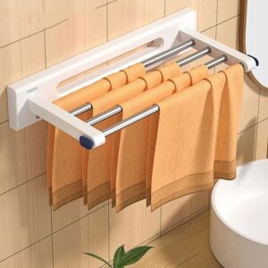 YLYAJY LED Induction Light Towel Holder Without Drilling 1/2 Rod Towels Bathroom Shelf Bathroom Accessories (Color : E, Size : As Shown)