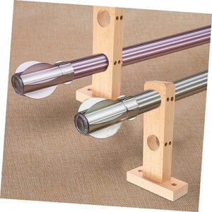 Alipis 3pcs Socket Curtain Ceiling Brackets Rod Hook Drapery Pole Hanger Bracket Wardrobe Bathroom Curtains Wood Hardware Support Shower Household Heavy Accessory Wooden End Hooks Clo