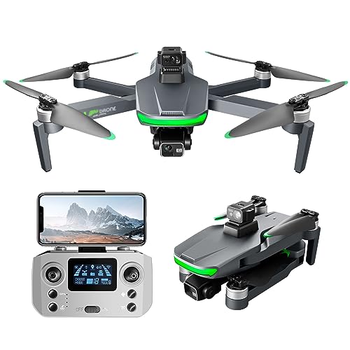 RKSTD 2.7K Camera GPS RC Drone For Adults, Foldable RC Quadcopter, Auto Return, Follow Me, Brushless Motor, Circle Flight, Waypoint Flight, Altitude Hold, Headless Mode