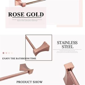 Stainless Steel Tower Bar Anti-Rust Bathroom Washroom Single Towel Rail Rod Towel Rack Shelf Holder Wall Mounted Chrome Gold,1 pcs Rose Gold