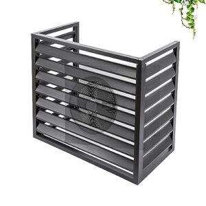 heat pump air conditioning cover decorative privacy screen, air conditioner rack for winter outdoor protection, windproof, aluminum air conditioner louvered frame ( color : gray , size : 110x60x80cm )