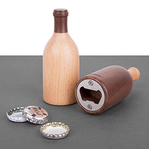 ANACRO Bottle Openers, Home Beer Bottle Opener, with Magnetic Wooden Kitchen Bar Creative Personality of Red Wine From the Cover Unit (Color : A)