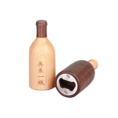 ANACRO Bottle Openers, Home Beer Bottle Opener, with Magnetic Wooden Kitchen Bar Creative Personality of Red Wine From the Cover Unit (Color : A)