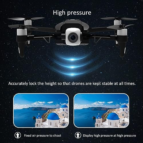 RKSTD FPV RC Drone With HD Camera Real-time Video, WiFi Foldable RC Quadcopter With Gravity Sensor, Voice Control, Gesture Control, Altitude Hold, Headless Mode, 3D Flip