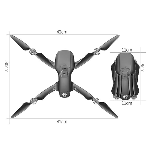 RKSTD Drone With Dual HD Camera - GPS Foldable RC Quadcopter, Brushless Motors, Suitable For Adults And Kids, WiFi FPV RC Drone For Beginners, Trajectory Flight, Auto Hover