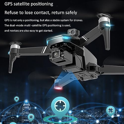 RKSTD Drone With Dual HD Camera - GPS Foldable RC Quadcopter, Brushless Motors, Suitable For Adults And Kids, WiFi FPV RC Drone For Beginners, Trajectory Flight, Auto Hover