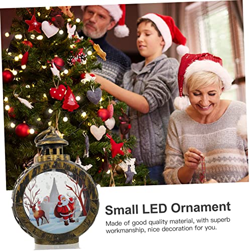 Yardwe 2Pcs Christmas Decoration Gifts Small LED Gift Christmas Snow Globe lamp Xmas Hanging Retro Glass Home Tabletop Adornment Christmas Adornment Showcase Decor Shine Lighting