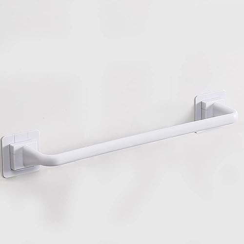 Self Adhesive Towel Bar, White Self Adhesive Towel Rod Towel Bar Stick On Wall Bath Towel Holder Rail Rack 24.5Cm