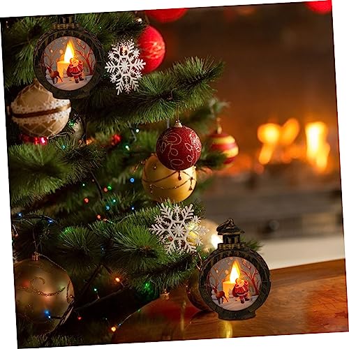 Yardwe 2Pcs Christmas Decoration Gifts Small LED Gift Christmas Snow Globe lamp Xmas Hanging Retro Glass Home Tabletop Adornment Christmas Adornment Showcase Decor Shine Lighting