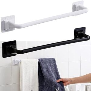 Self Adhesive Towel Bar, White Self Adhesive Towel Rod Towel Bar Stick On Wall Bath Towel Holder Rail Rack 24.5Cm