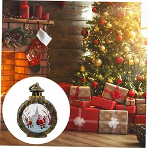 Yardwe 2Pcs Christmas Decoration Gifts Small LED Gift Christmas Snow Globe lamp Xmas Hanging Retro Glass Home Tabletop Adornment Christmas Adornment Showcase Decor Shine Lighting