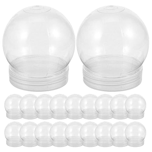 Didiseaon 20pcs Clear Plastic Water Globe Snow Globes with Screw Off Cap for DIY Water Globe Snow Globe Art Crafts Christmas Table Decoration Gifts 150ml