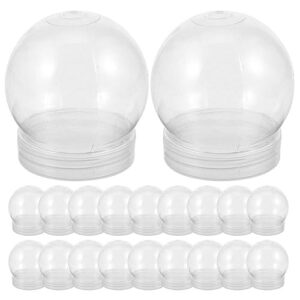abaodam diy snow globe 4inch clear plastic water globe fillable snow globe with screw off cap for diy crafts christmas home decoration 20pcs