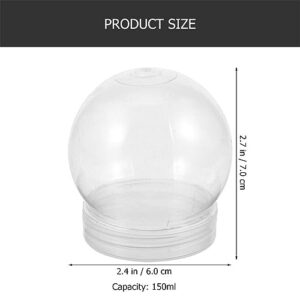 ABOOFAN 20pcs DIY Snow Globe Water Globe Clear Plastic Snow Globe 4inch Light Bulb Water Globe Jar with Screw Off Cap Empty Fillable Display Jar for Crafts Holiday Supplies