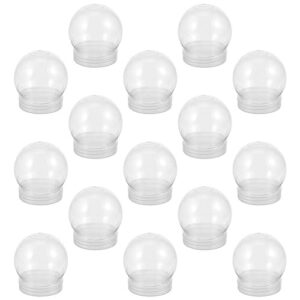 nolitoy diy snow globe 15pcs plastic clear water globes with screw off caps empty fillable snow globe christmas candy jar for diy christmas party crafts decoration 4 inch