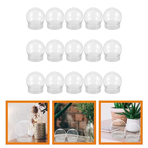 NOLITOY DIY Snow Globe 15Pcs Plastic Clear Water Globes with Screw Off Caps Empty Fillable Snow Globe Christmas Candy Jar for DIY Christmas Party Crafts Decoration 4 Inch