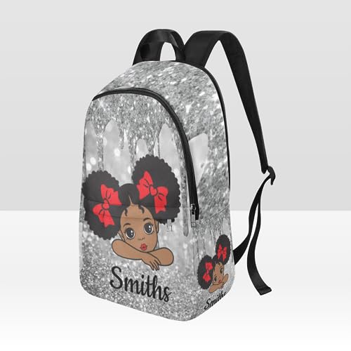 Deargifts Custom Glitter Backpack for Girls Boys Kids Personalized Name School Backpack Book Bag