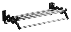 towel bar rack towel rack towel holder rails telescopic towel rack - kitchen towel bar towel rail -extendable, space saving, for wall mounting, stainless steel, black (color : 50cm)
