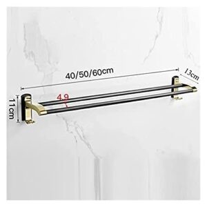 Towel BAR Rack Towel Rack Towel Holder Towel Hanger Double Rod Towel Rail Wall Mounted Towel Rack No Drill Adhesive with Hook Space Aluminum for Restroom Toilet,40cm