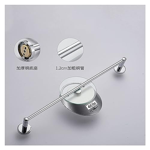 Towel BAR Rack Towel Rack Bath Single Towel Storage Rack Towel Bar,Wall Mounted Round Towel Rod Copper Polished Chrome Finish Towel Rail Holder for Bathroom or Kitchen/60Cm