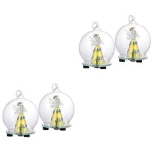 bestoyard 4 pcs light christmas for party home color led pendant nativity shop xmas ornament globe hanging creative angel snowglobe crafts delicate snow changing room glass decorations