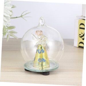 BESTOYARD 4 pcs Light Christmas for Party Home Color LED Pendant Nativity Shop Xmas Ornament Globe Hanging Creative Angel Snowglobe Crafts Delicate Snow Changing Room Glass Decorations