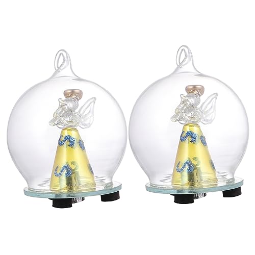 BESTOYARD 4 pcs Light Christmas for Party Home Color LED Pendant Nativity Shop Xmas Ornament Globe Hanging Creative Angel Snowglobe Crafts Delicate Snow Changing Room Glass Decorations