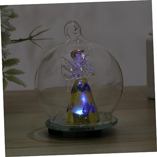 BESTOYARD 4 pcs Light Christmas for Party Home Color LED Pendant Nativity Shop Xmas Ornament Globe Hanging Creative Angel Snowglobe Crafts Delicate Snow Changing Room Glass Decorations