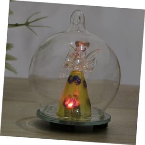 BESTOYARD 4 pcs Light Christmas for Party Home Color LED Pendant Nativity Shop Xmas Ornament Globe Hanging Creative Angel Snowglobe Crafts Delicate Snow Changing Room Glass Decorations