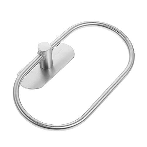 DOITOOL Towel Ring Hand Towel Adhesive Shelf Hook Vintage Towel Hanger Rod Sink Mount Dish Dryer Stand Black Hanger Bathroom Towel Hanger Towel Holder Single Shot Counter Stainless Steel