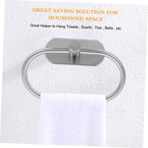 DOITOOL Towel Ring Hand Towel Adhesive Shelf Hook Vintage Towel Hanger Rod Sink Mount Dish Dryer Stand Black Hanger Bathroom Towel Hanger Towel Holder Single Shot Counter Stainless Steel