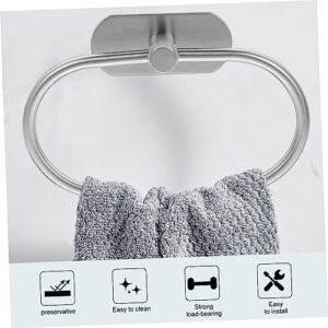 DOITOOL Towel Ring Hand Towel Adhesive Shelf Hook Vintage Towel Hanger Rod Sink Mount Dish Dryer Stand Black Hanger Bathroom Towel Hanger Towel Holder Single Shot Counter Stainless Steel