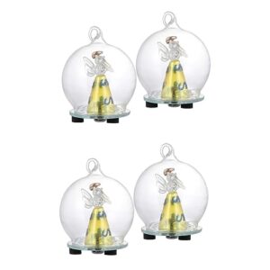 abaodam 4 pcs ornament decor glass christmas adorable delicate office xmas decorations shop changing angel for nativity color room party creative globe hanging light snowglobe