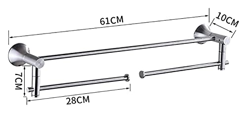 Towel BAR Rack Towel Rail Towel Bar Holder Bathroom Rotating Towel Bar 304 Stainless Steel Brushed Single Pole Double Pole Towel Rack Kitchen Hanging Rod