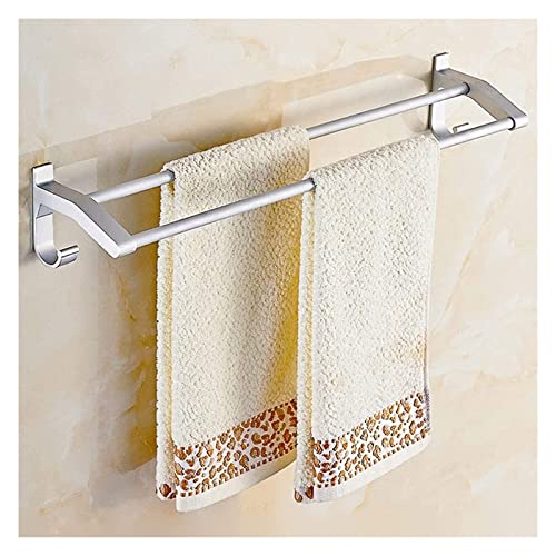 Towel BAR Rack Towel Bar Rail Wall Bath Towel Holder Stainless Steel Towel Rack,Towel Rack Bathroom Towel Rack Space Aluminum Bathroom Wall Mount Single Rod Towel Bar Toilet Rack (Size : 60cm)