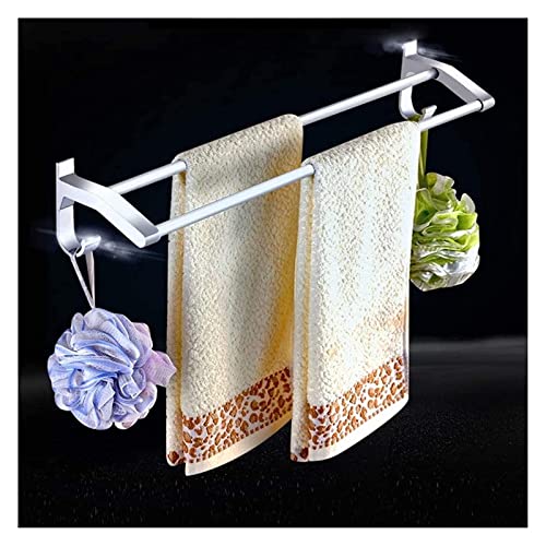 Towel BAR Rack Towel Bar Rail Wall Bath Towel Holder Stainless Steel Towel Rack,Towel Rack Bathroom Towel Rack Space Aluminum Bathroom Wall Mount Single Rod Towel Bar Toilet Rack (Size : 60cm)